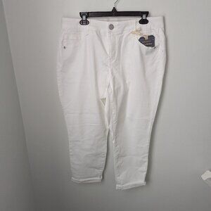 NWT Democracy Ab Solution Ankle Skinny White Jeans, 18W